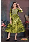 Jlf Aarna V1 Embroidery Rayon Anarkali Long Kurtis Catalog
